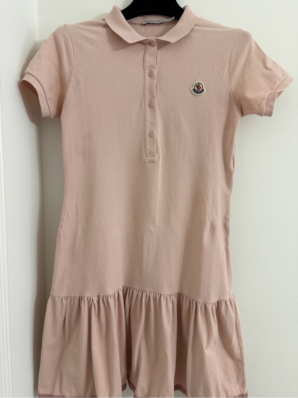 H&M Pale Pink Polo Ruffle-Hem Dress